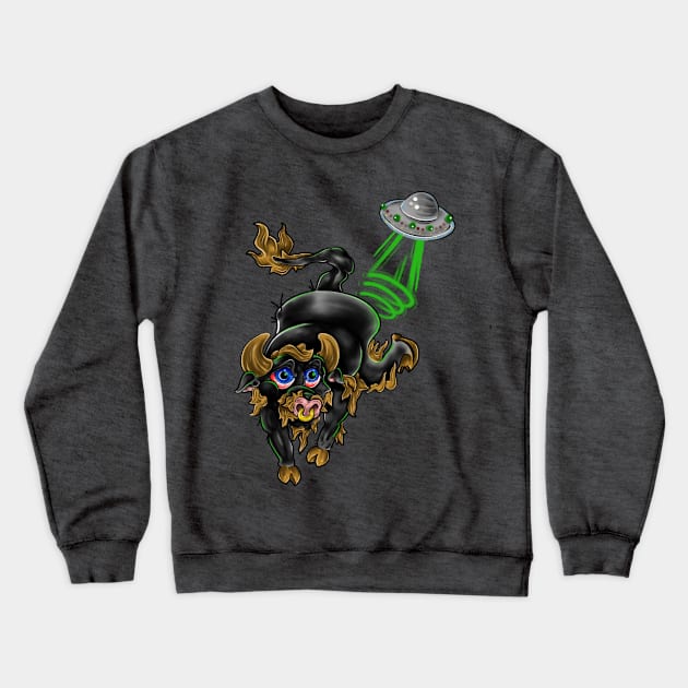 A moo-tilating good time Crewneck Sweatshirt by Ryan Zarefoss 